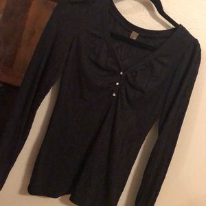 Black blouse lace effect